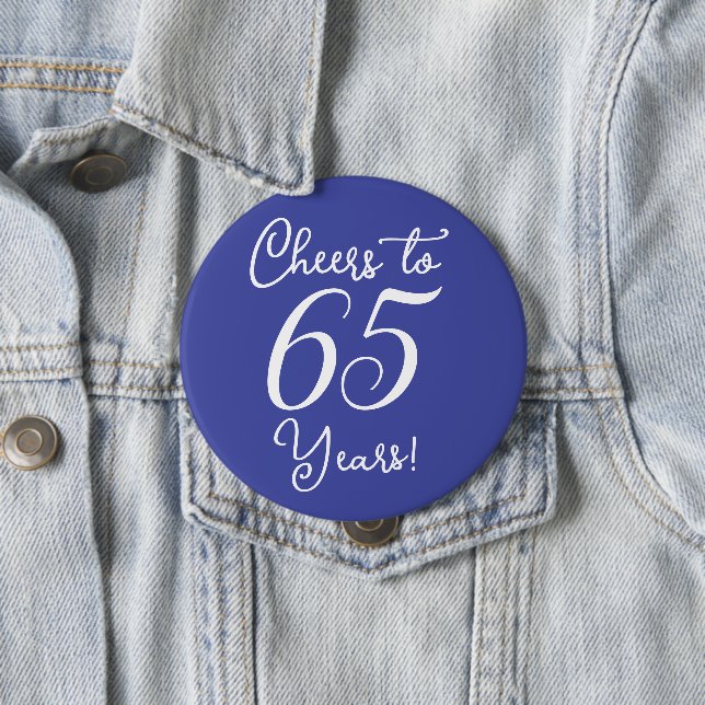 Cheers to 65 Years Lavender Birthday Party 10 Cm Round Badge (In Situ)