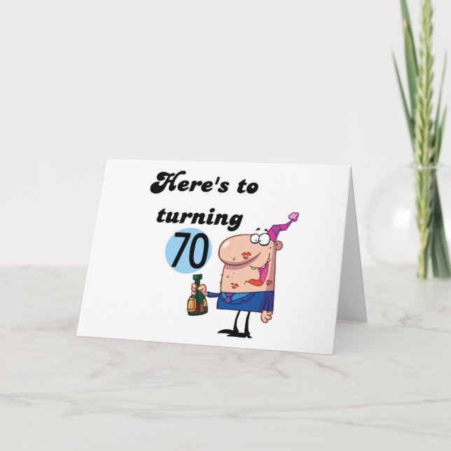 Cheers to 70 Birthday Tshirts and Gifts Card (Front)