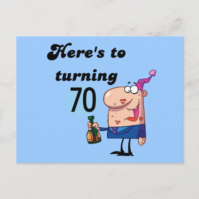 Cheers to 70 Birthday Tshirts and Gifts Postcard (Front)