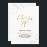 Cheers to 70 | Gold & White 70th Birthday Party Invitation<br><div class="desc">Let's celebrate your special day with this stylish 70th birthday party invitation. This design features chic gold typography "Cheers to 70 years" and gold elements. You can customise the text and background colour. More matching party supplies are available at my shop BaraBomDesign.</div>