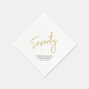 Cheers to 70    Modern Adult 70th Birthday Party N Napkin