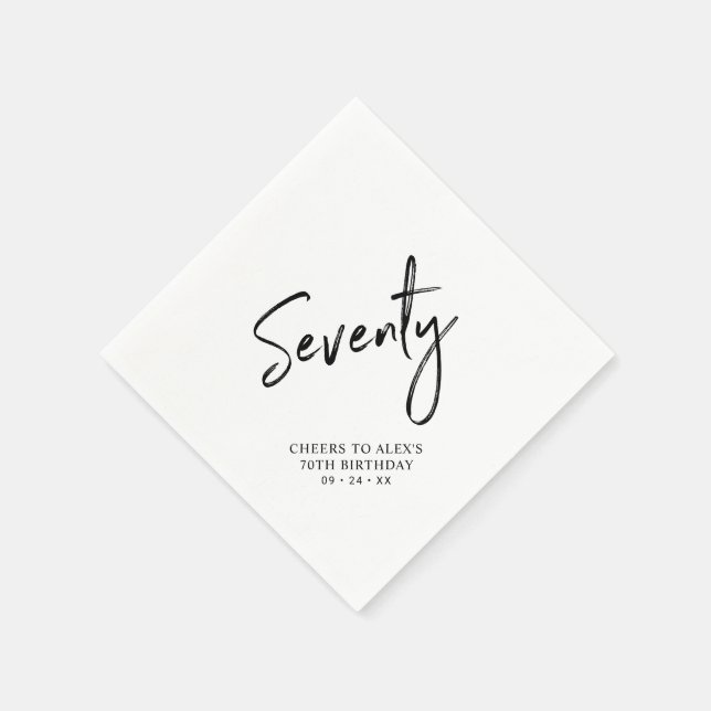 Cheers to 70  | Modern Adult 70th Birthday Party Napkin (Corner)