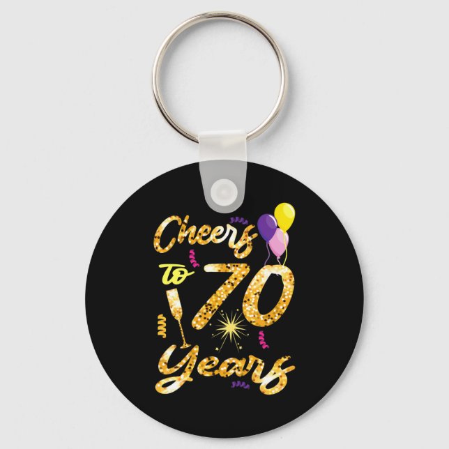 Cheers To 70 Years 1951 70th Birthday Gift  Key Ring (Front)