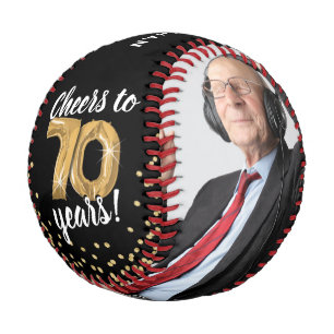 Cheers to 70 Years - 70th birthday Photo Baseball