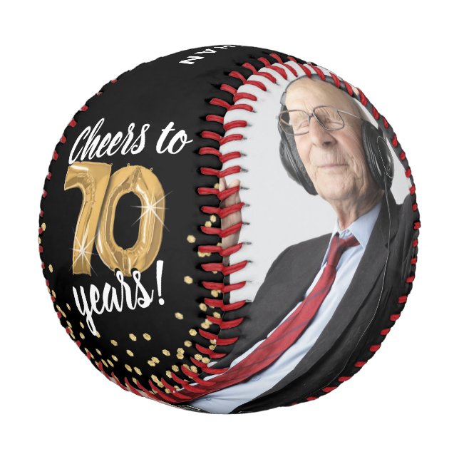 Cheers to 70 Years - 70th birthday Photo Baseball (Angled)