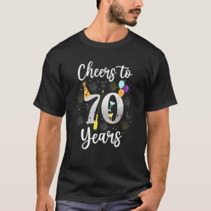 Cheers To 70 Years 70th Birthday  Wine  Born 1953 T-Shirt