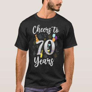 Cheers To 70 Years 70th Birthday  Wine  Born 1953 T-Shirt