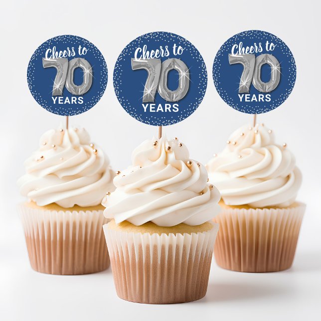 Cheers to 70 Years Adult Birthday Classic Round Sticker (Creator Uploaded)