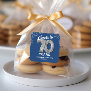 Cheers to 70 Years Adult Birthday Square Sticker