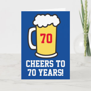 Cheers To 70 Years Beer Birthday (Blank Inside) Card