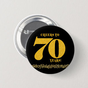 Cheers to 70 Years Birthday 70th YR OLD  6 Cm Round Badge