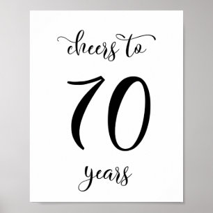 Cheers to 70 years birthday sign