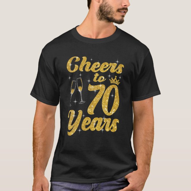 Cheers To 70 Years Old Queen Cute 70Th Birthday Pa T-Shirt (Front)