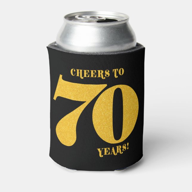 Cheers to 70 Years Seventieth Birthday  Can Cooler (Can Back)
