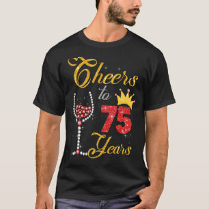 Cheers to 75 Years 1948 75th Birthday Wine Diamond T-Shirt