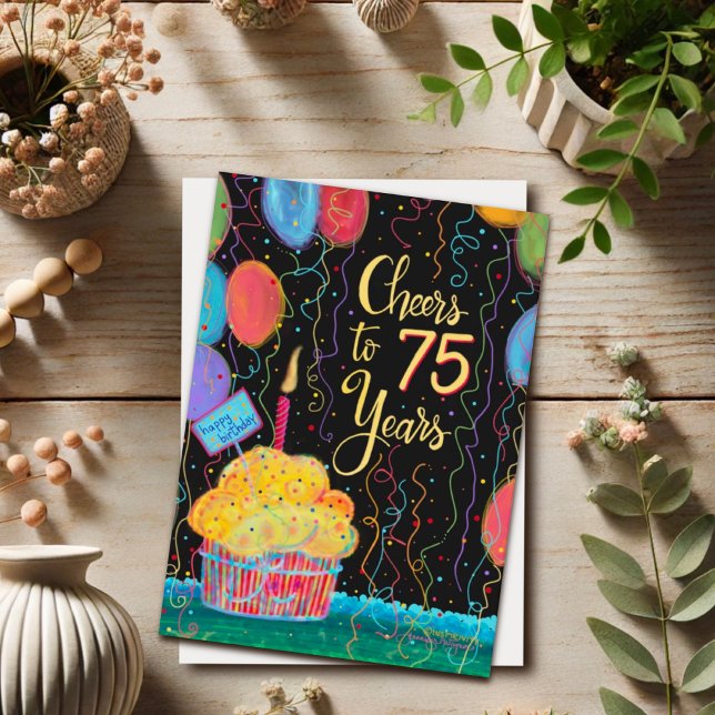 Cheers to 75 Years Happy Birthday Card (Creator Uploaded)