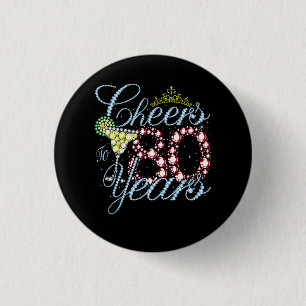 Cheers To 80 Years 80th Birthday 80 Years Old Bday 3 Cm Round Badge