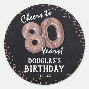 Cheers to 80 Years! 80th Birthday Classic Round Sticker