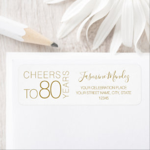 Cheers to 80 years White Gold Chic Elegant Address