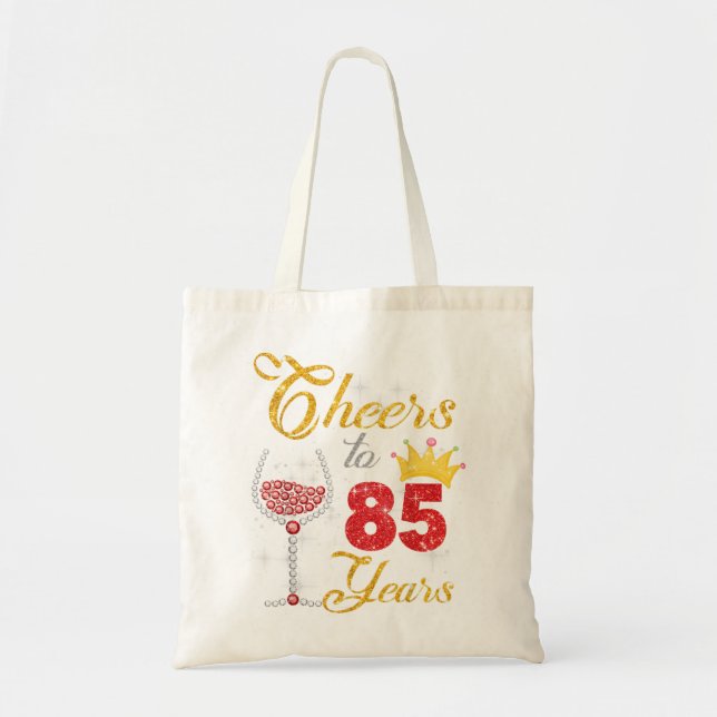 Cheers to 85 Years 1937 85th Birthday Wine Diamond Tote Bag (Front)