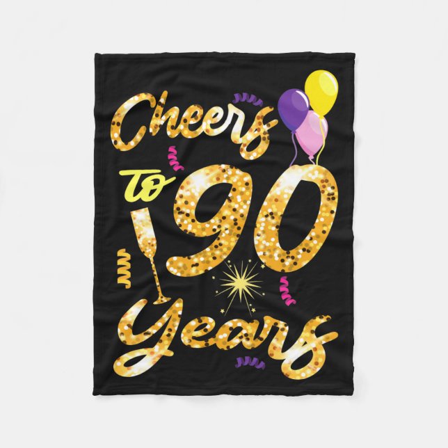 Cheers To 90 Years 1931 90th Birthday Celebration  Fleece Blanket (Front)