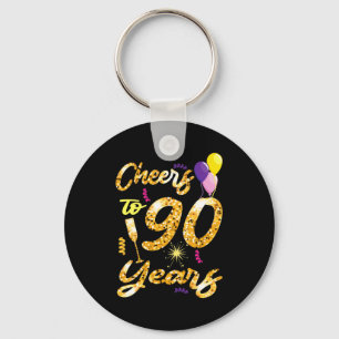 Cheers To 90 Years 1931 90th Birthday Celebration Key Ring