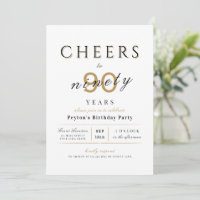 Cheers to 90 years elegant modern classy birthday