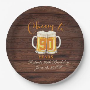 Cheers to 90 Years  Paper Plate