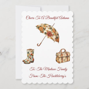 Cheers to a Beautiful Autumn Personalised Flat Card