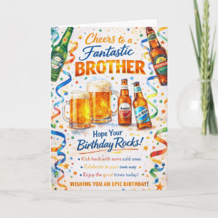 Cheers to a Fantastic Brother Birthday Card
