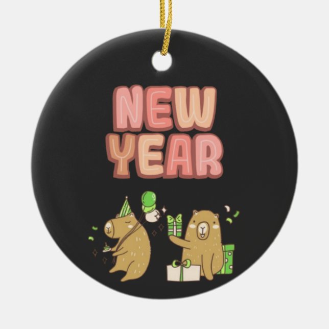 Cheers to a Fresh Start! Ceramic Tree Decoration (Front)