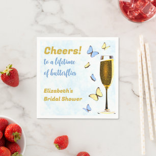 Cheers To A Lifetime Of Butterflies Bridal Shower Napkin