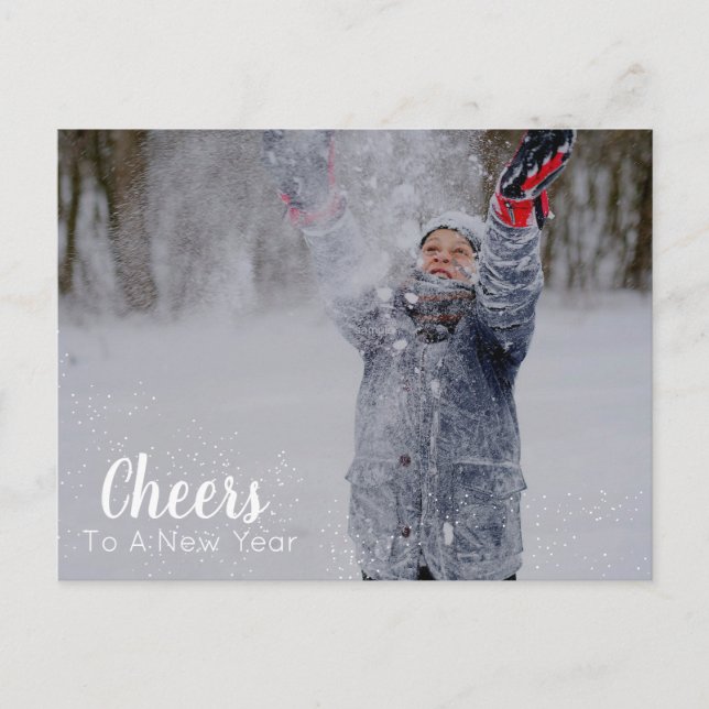 Cheers To A New Year | 2 Photo Holiday Postcard (Front)