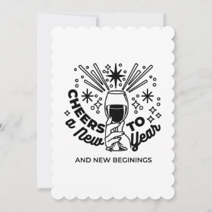Cheers to a New Year Celebration Design Holiday Card