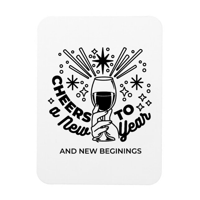 Cheers to a New Year Celebration Design Magnet (Vertical)