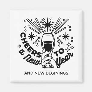 Cheers to a New Year Celebration Design Magnet