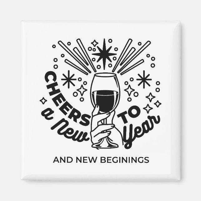 Cheers to a New Year Celebration Design Magnet (Front)