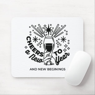 Cheers to a New Year Celebration Design Mouse Mat