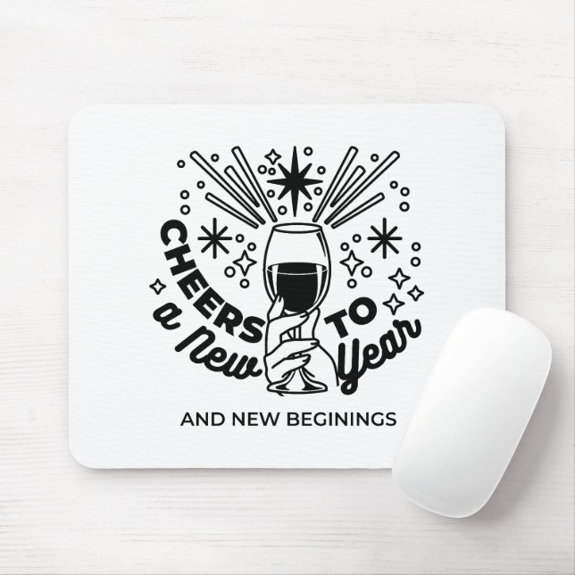 Cheers to a New Year Celebration Design Mouse Mat (With Mouse)