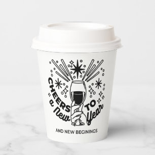 Cheers to a New Year Celebration Design Paper Cups