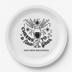 Cheers to a New Year Celebration Design Paper Plate