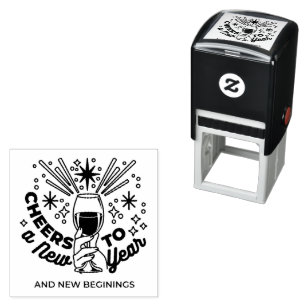 Cheers to a New Year Celebration Design Self-inking Stamp