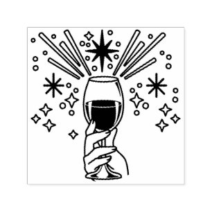 Cheers to a New Year Celebration Design Self-inking Stamp