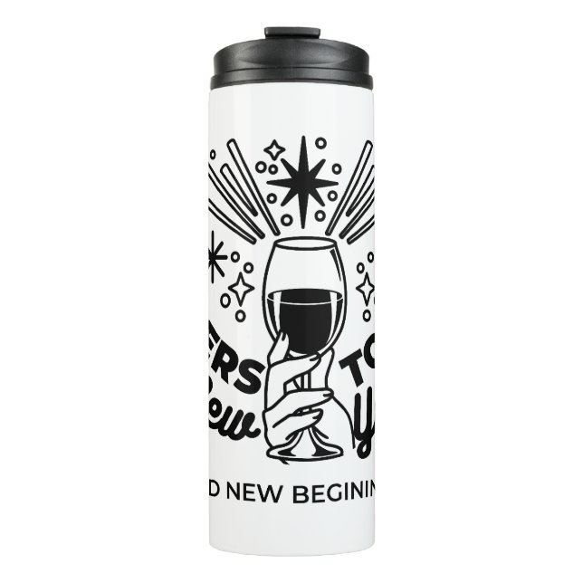 Cheers to a New Year Celebration Design Thermal Tumbler (Front)