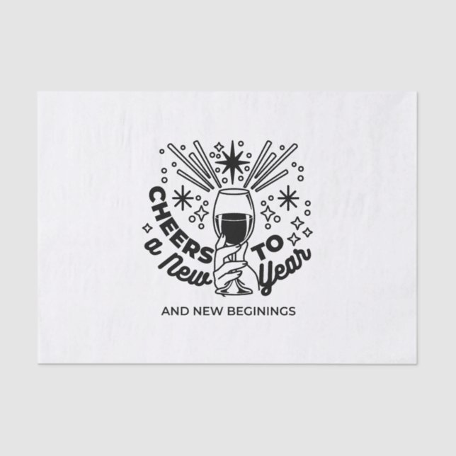 Cheers to a New Year Celebration Design Tissue Paper (Front)