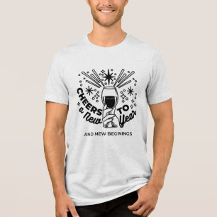 Cheers to a New Year Celebration Design Tri-Blend Shirt