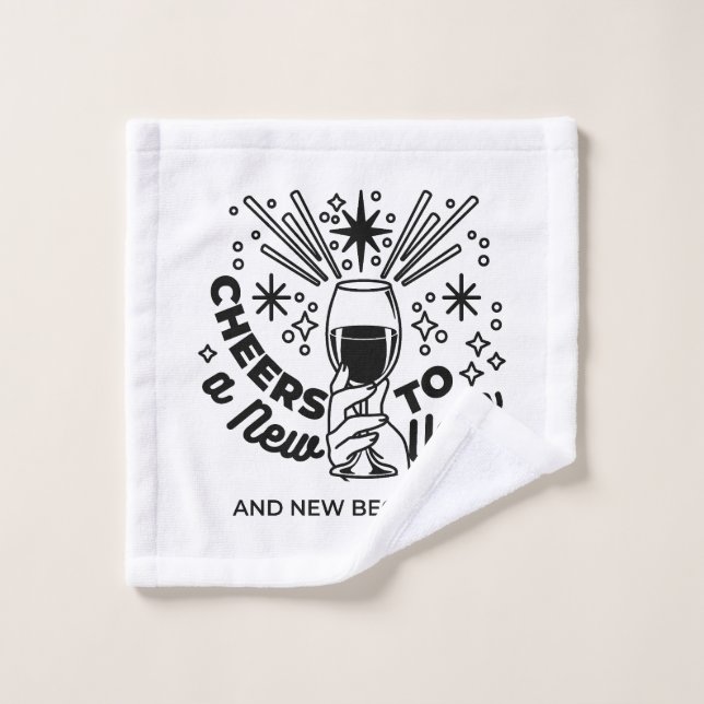 Cheers to a New Year Celebration Design Wash Cloth (Wash Cloth)