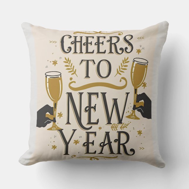 Cheers to a new year cushion (Front)
