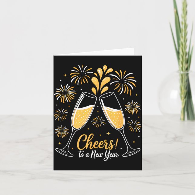 Cheers To A New Year Eve Party Countdown Happy New Card (Front)