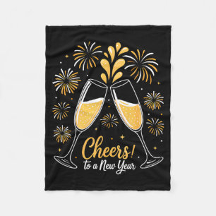 Cheers To A New Year Eve Party Countdown Happy New Fleece Blanket